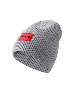 Шерстяная шапка с логотипом бренда Hugo