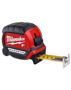 Рулетка MAGNETIC PREMIUM 4932464600, магнитная, GEN III, 8м (ширина полотна 27мм) Milwaukee