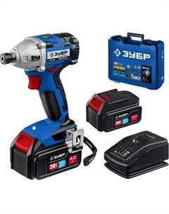 Аккумуляторный гайковерт Профессионал Т7, 20В, 280Нм, 2 АКБ 4Ач, бесщеточный, кейс GVB-250-42 Зубр