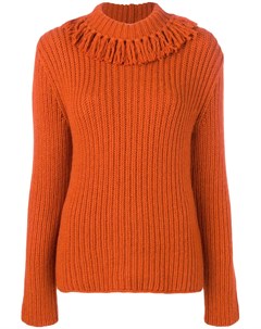 Bottega veneta свитер с бахромой на горловине 42 оранжевый Bottega veneta