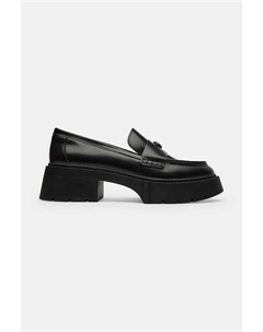 Кожаные мокасины Leah Platform Leather Loafer, черный Coach