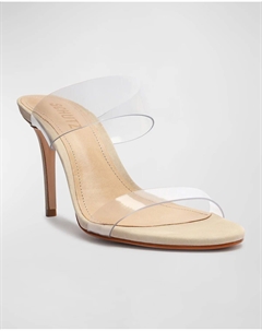 Прозрачные виниловые шлепанцы Ariella на высоком каблуке с ремешками, цвет Brown Schutz