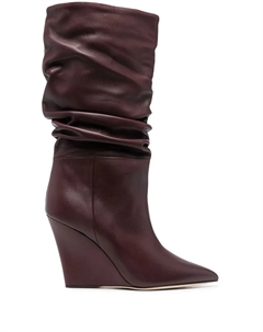 Присборенные сапоги на танкетке, фиолетовый Paris texas