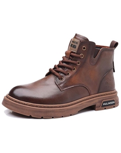 Мужские зимние ботинки Martin Boots коричневые на меху Mulinsen