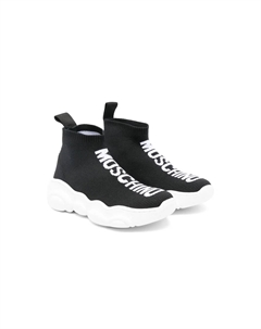 Слипоны с логотипом, черный Moschino kids