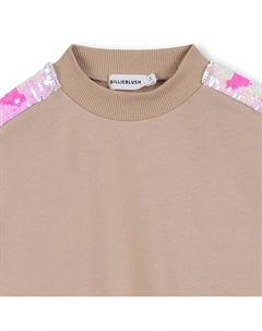 Детская толстовка для девочки натурального цвета из хлопка, бежевый Billieblush