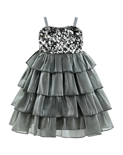 Многослойное платье, украшенное пайетками, серый Tulleen