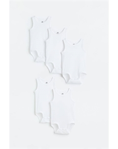 5 комплектов боди из хлопка, белый H&m