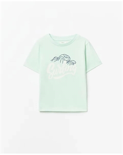 Футболка с коротким рукавом и принтом, светло-зеленый Сфера