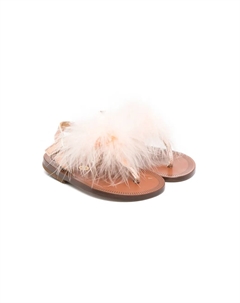 Сандалии с помпонами и Т-образным ремешком, розовый Pèpè