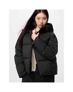 Бесшовная пуховая парка, 09 черный Uniqlo