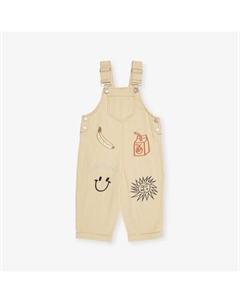 Комбинезон Питер из хлопкового холста с вышивкой 6 месяцев - 6 лет, молочный Claude & co