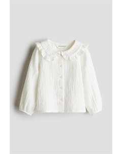 Блузка из хлопкового муслина, белый H&m