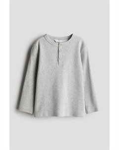 Хенли рубашка из хлопка, серый H&m