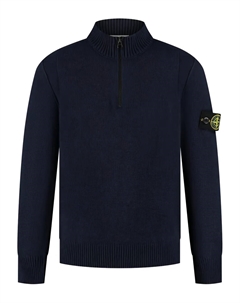 Свитер с полумолнией, синий Stone island junior