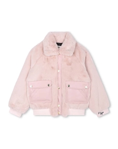 Бомбер из искусственного меха, розовый Sonia rykiel enfant