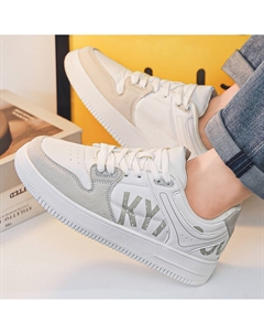 Кеды, обувь для скейтборда унисекс средней высоты, цвет White Gray Tonybear