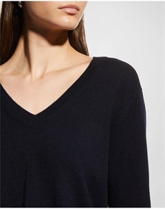 Кашемировый пуловер Weekend с V-образным вырезом, синий Vince