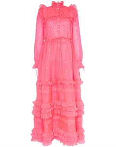 Ashish платье с пайетками и оборками s розовый Ashish