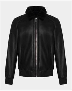 Мужская куртка-бомбер из овчины, черный Gorski