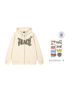 Утепленная толстовка с капюшоном Unisex, серая Teach peace