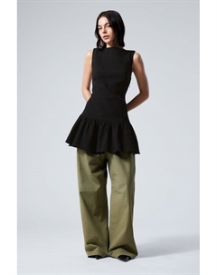 Мини-Платье из твила без рукавов, черный Weekday