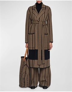 Жаккардовое пальто с запахом спереди и шевроном, цвет Blackoak Joseph