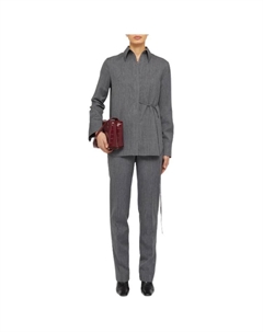 Футболка с асимметричным подолом, серая Jil sander