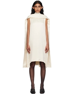 Кокон-шарф мини-платье Toteme, экрю