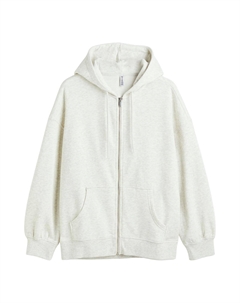 Толстовка Oversized Zip-through, светло-серый H&m