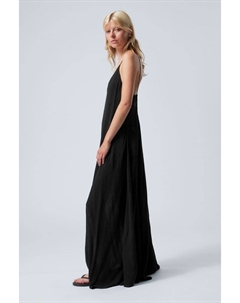 Струящееся платье макси, черный Weekday