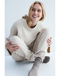 Джоггеры тонкой вязки, бежевый H&m