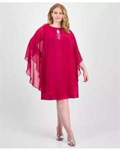 Платье-футляр с накидкой Plus Size, розовый Connected