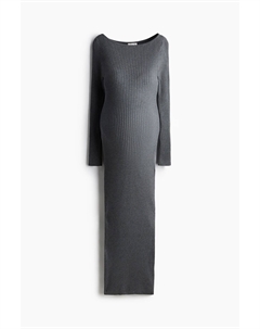Облегающее платье Mama с вырезом-лодочкой, серый H&m