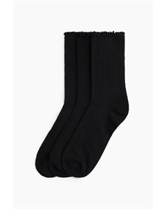 3 упаковки носков ажурной вязки, черный H&m