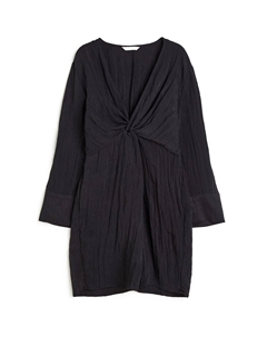 Платье Textured-weave Knot-detail, черный H&m