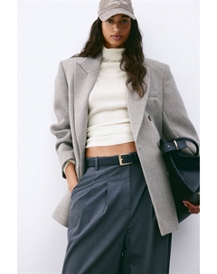 Свитер из смесового кашемира с водолазкой, бежевый H&m