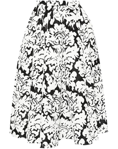 Юбка миди с принтом Damask, черный Alexander mcqueen
