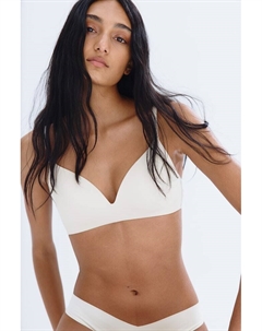 Бюстгальтер из микрофибры с подушечками без косточек, бежевый H&m