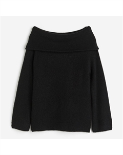Свитер Rib-knit Off-the-shoulder, черный H&m