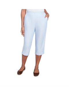 Утепленные брюки-капри с вышивкой Petite, цвет skyblue Alfred dunner
