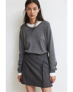 Мини-Юбка с металлической деталью, серый H&m