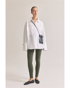 Бесшовные леггинсы в рубчик Mom, хаки H&m