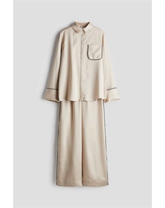 Атласная пижама, бежевый H&m