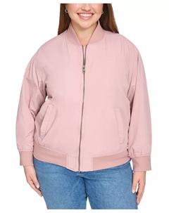 Модная облегченная бомбер-куртка на молнии для полных, розовый Levi's®