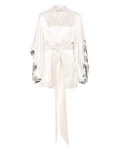 Короткий халат из шелка, нейтральный Carine gilson