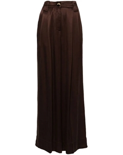 Атласные брюки с завышенной талией, коричневый Ganni