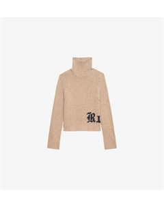 Джемпер из мериносовой шерсти с интарсией в технике «текст» от Nalma, цвет oatmeal Zadig&voltaire