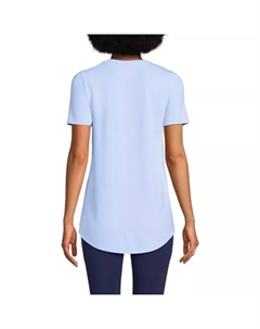 Футболка-туника Petite с короткими рукавами для силовой тренировки, цвет soft sky blue Lands' end