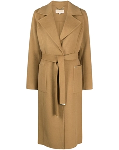 Однобортное пальто с поясом, коричневый Michael michael kors